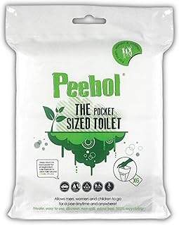 Shewee Peebol The Pocket-Sized Toilet – Rapidly Turns 1L of Urine into an Odourless & Solid Gel. Made in The UK, Disposabl…