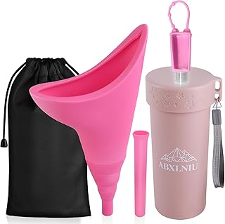 ABXLNIU Female Urinals Portable, Female Urination Device with Tube, Silicone Pee Funnel for Women Standing Up Used for Car…